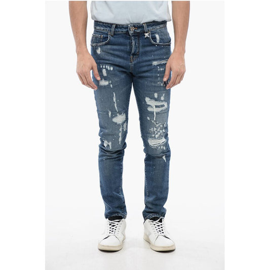 John Richmond Distressed Effect SKY Skinny Fit Jeans 15 cm