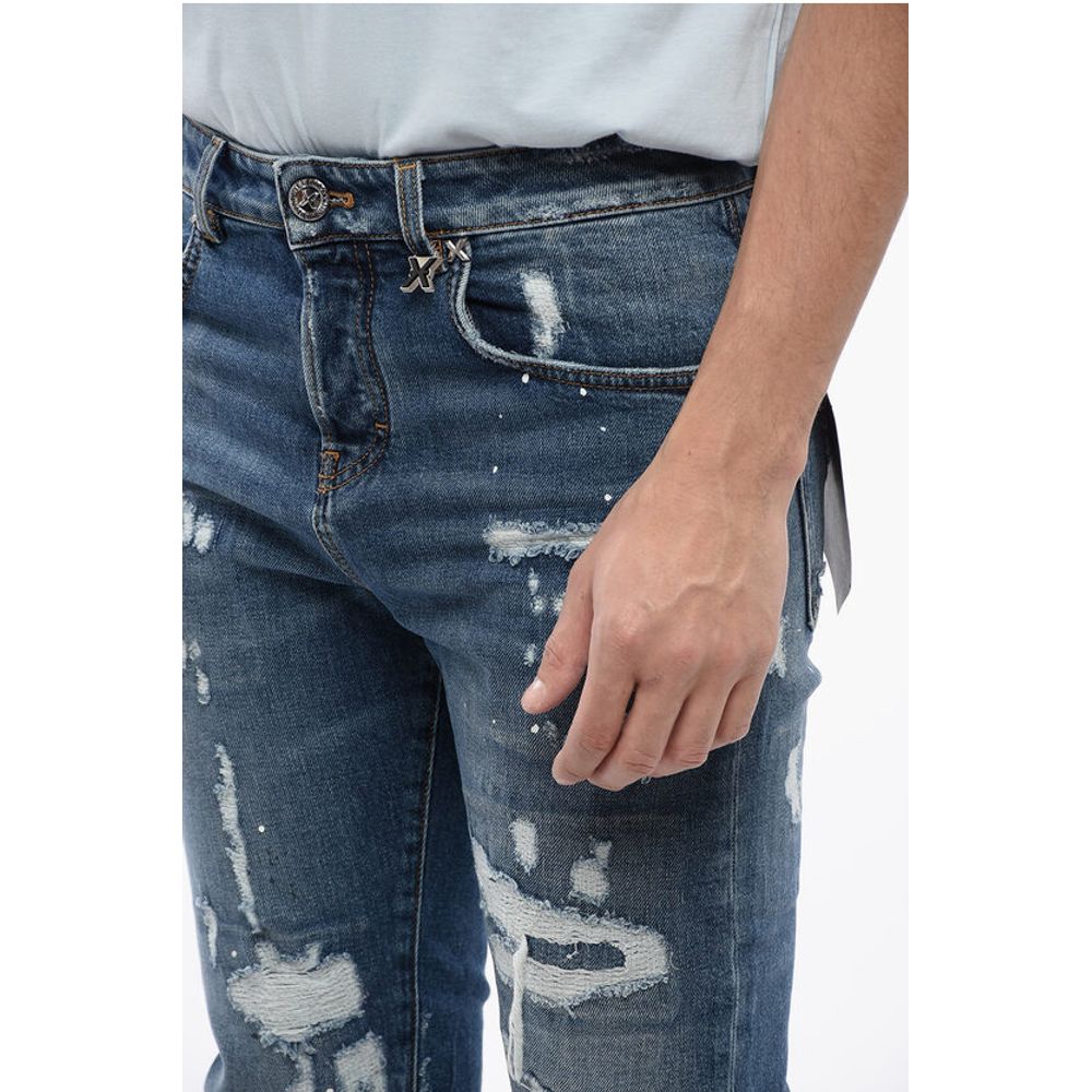 John Richmond Distressed Effect SKY Skinny Fit Jeans 15 cm