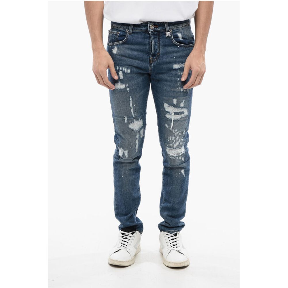 John Richmond Distressed Effect SKY Skinny Fit Jeans 15 cm