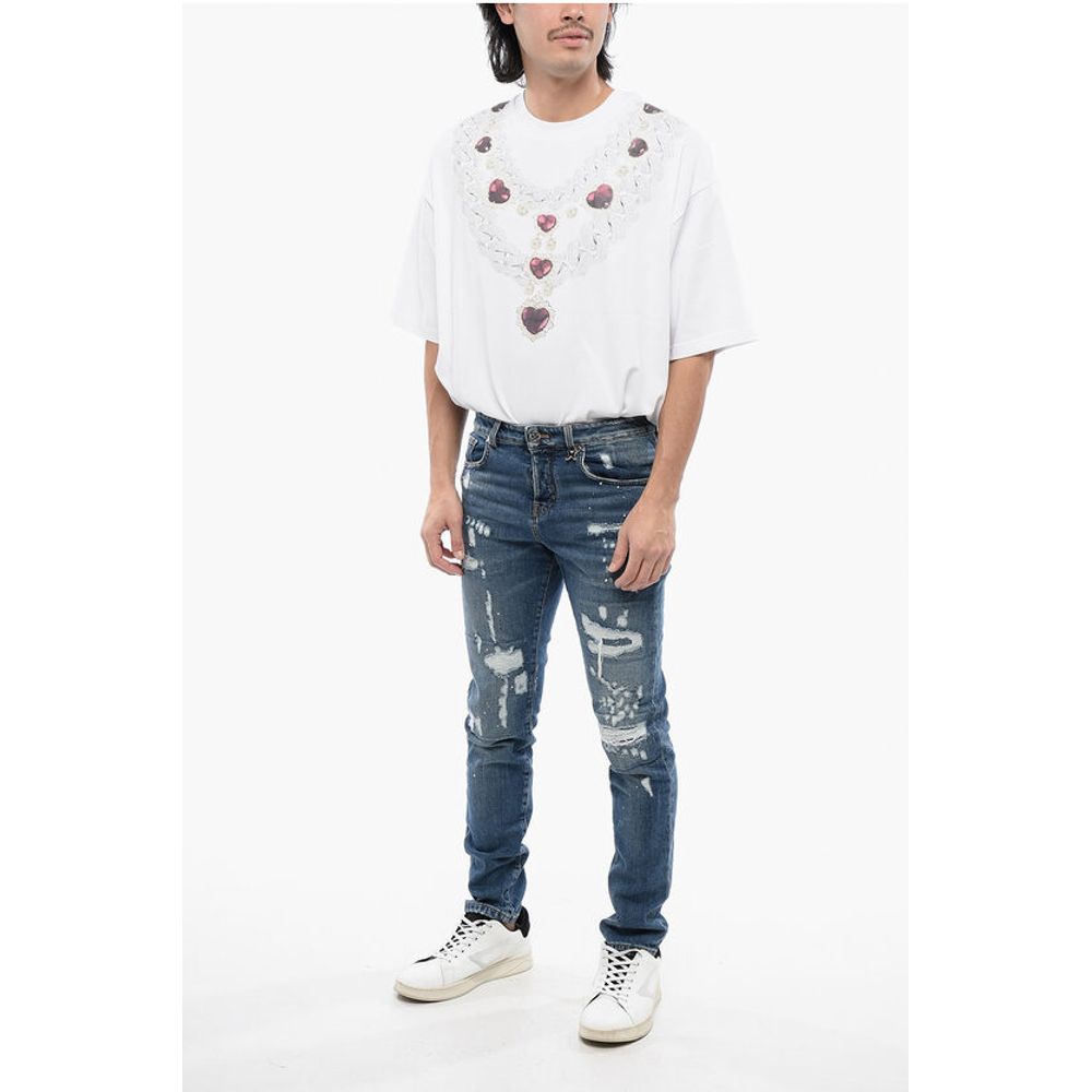 John Richmond Distressed Effect SKY Skinny Fit Jeans 15 cm