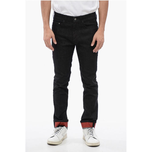 Neil Barrett Skinny Fit Denims with Coated Cotton Cuffs 15cm
