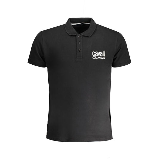 Cavalli Class Črna bombažna polo majica
