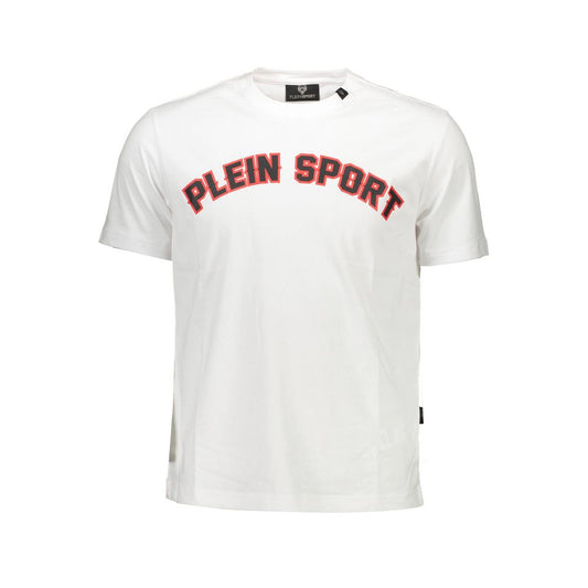 Plein Sport Bela bombažna moška majica