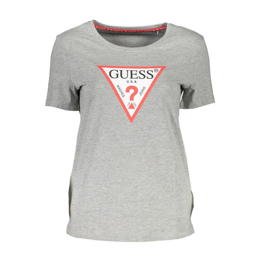 Guess Jeans Rjava bombažna ženska majica
