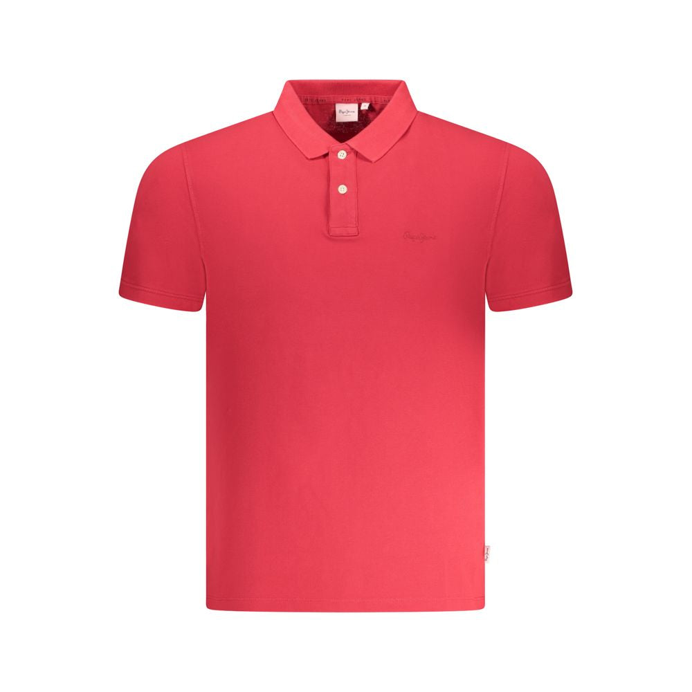 Pepe Jeans Rdeča bombažna moška polo majica