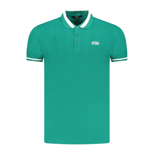 Cavalli Class Zelena bombažna moška polo majica