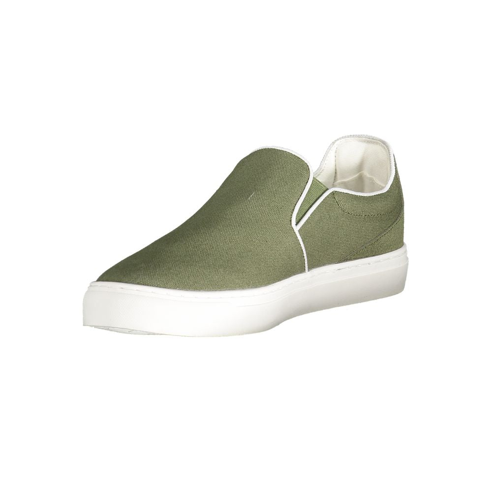 Gas Green Polyester Men Sneaker