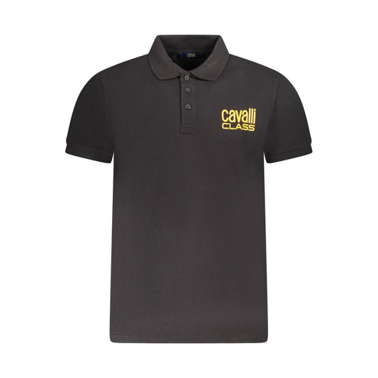 Cavalli Class Črna bombažna moška polo majica