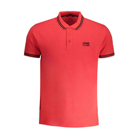 Cavalli Class Rdeča bombažna polo majica