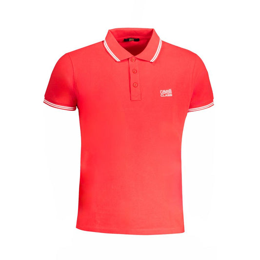 Cavalli Class Rdeča bombažna polo majica