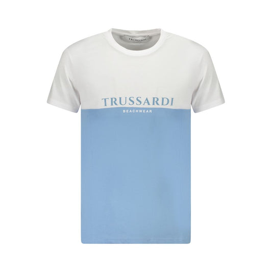 Trussardi Svetlo modra bombažna moška majica