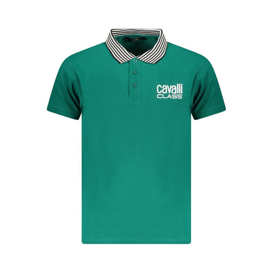 Cavalli Class Zelena bombažna moška polo majica