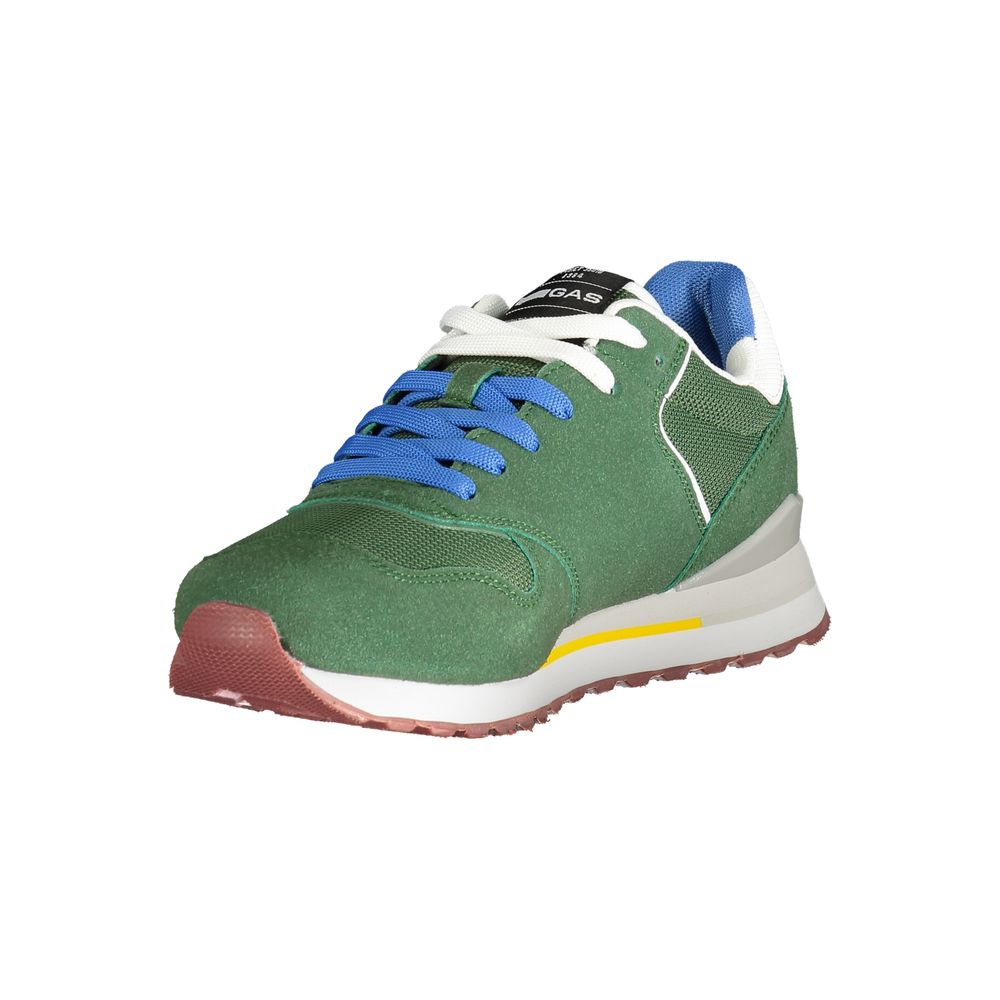Gas Green Polyester Men Sneaker