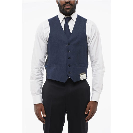 Corneliani 5 Buttons LEADER Wool Vest With Jetted Pockets