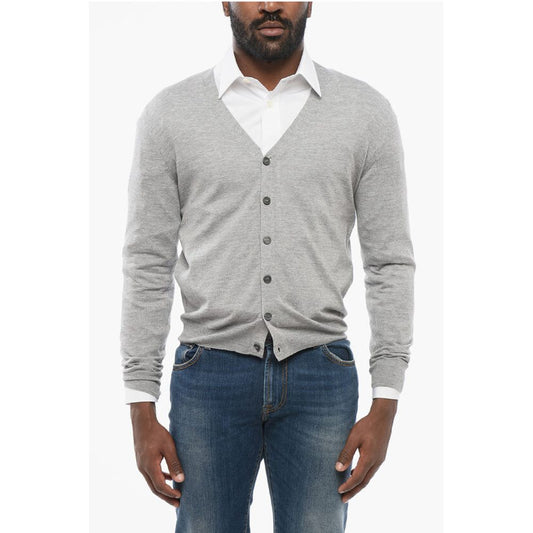 Corneliani V Neck Virgin Wool Cardigan
