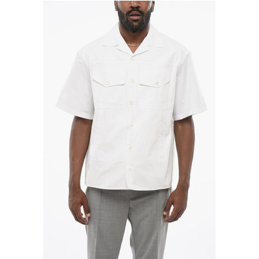 Neil Barrett Short Sleeved Poplin Cotton Utility Shirt