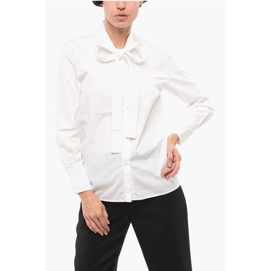 Department 5 Poplin Cotton ENTI Shirt with Bow Neckline
