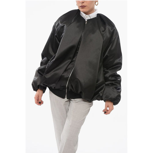 We11done Draped Satin Bomber Jacket
