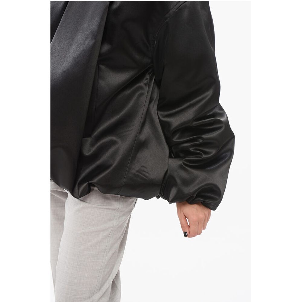 We11done Draped Satin Bomber Jacket