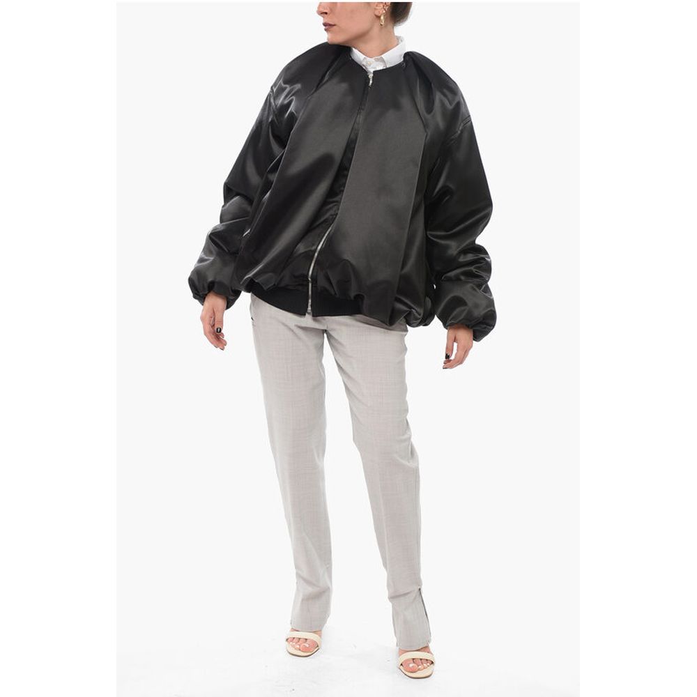 We11done Draped Satin Bomber Jacket