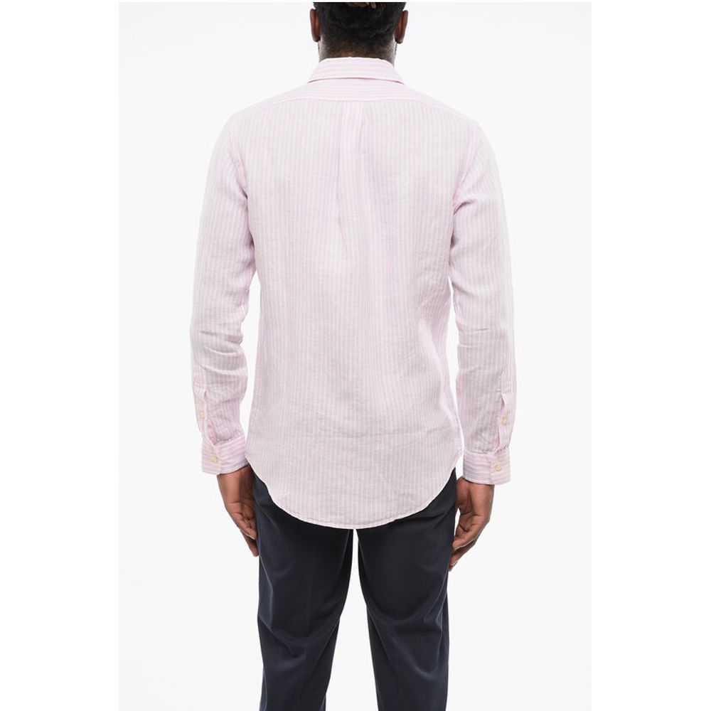 Polo Ralph Lauren Linen Slim Fit Shirt with Awning Stripe Motif
