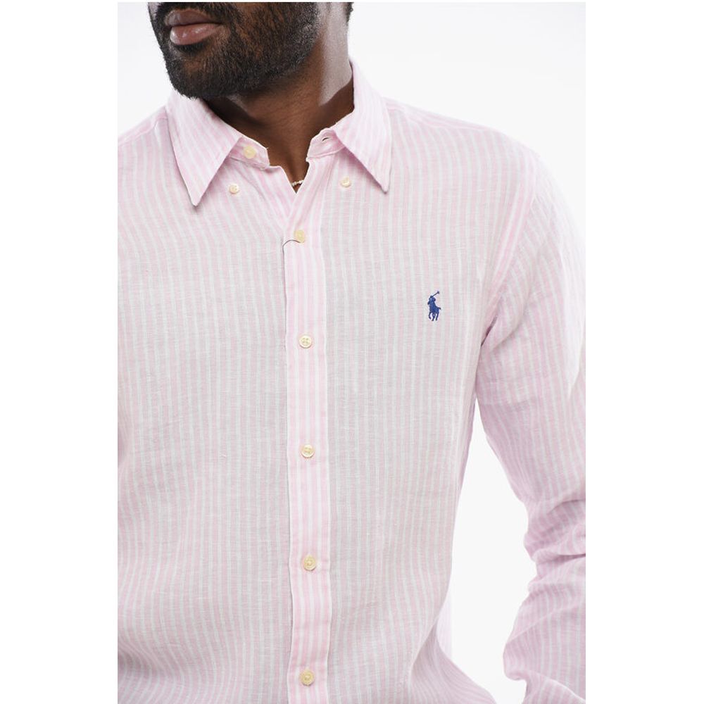 Polo Ralph Lauren Linen Slim Fit Shirt with Awning Stripe Motif