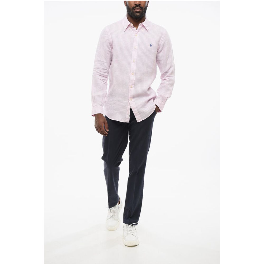 Polo Ralph Lauren Linen Slim Fit Shirt with Awning Stripe Motif
