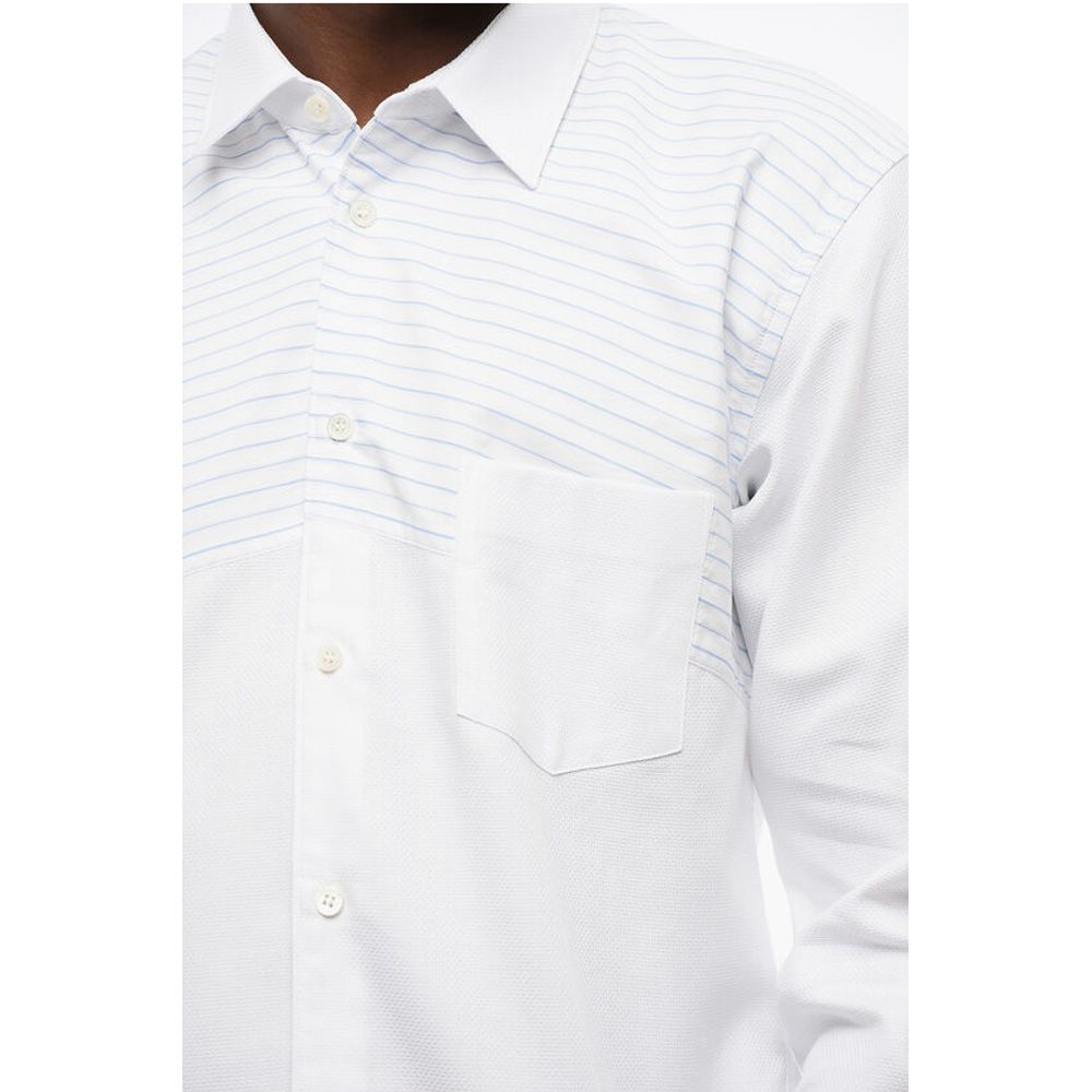 Comme Des Garçons Hairline Detailed Cotton Shirt