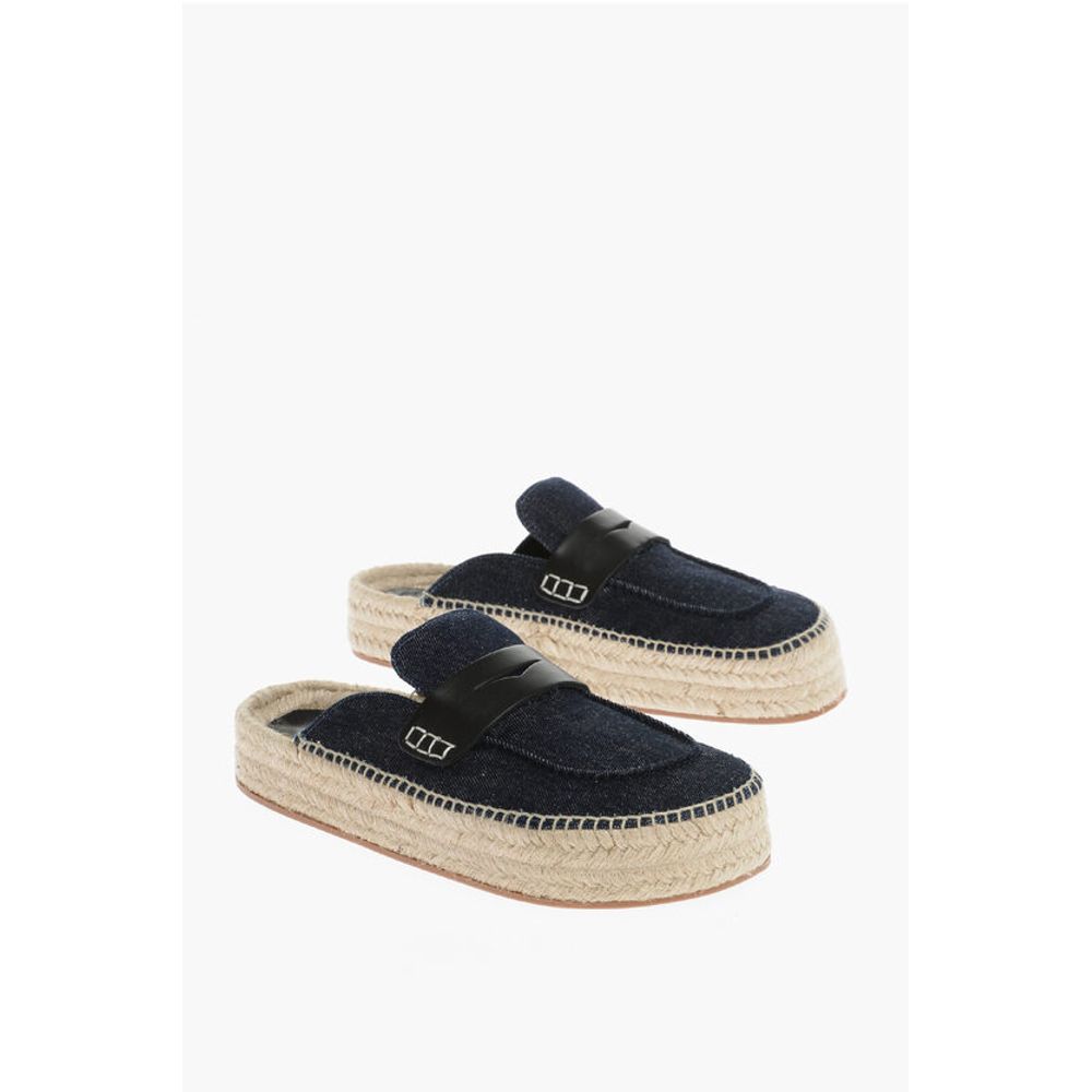 J.W.Anderson Denim Mules with Raffia Sole