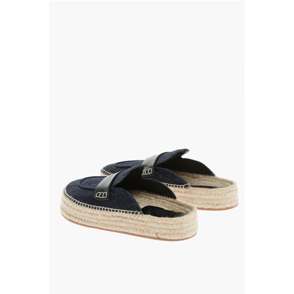 J.W.Anderson Denim Mules with Raffia Sole