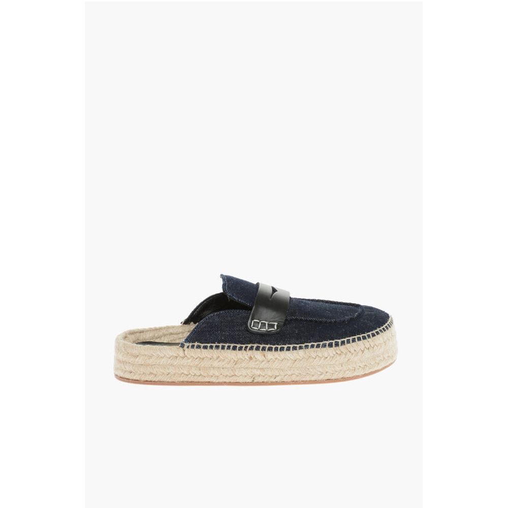 J.W.Anderson Denim Mules with Raffia Sole