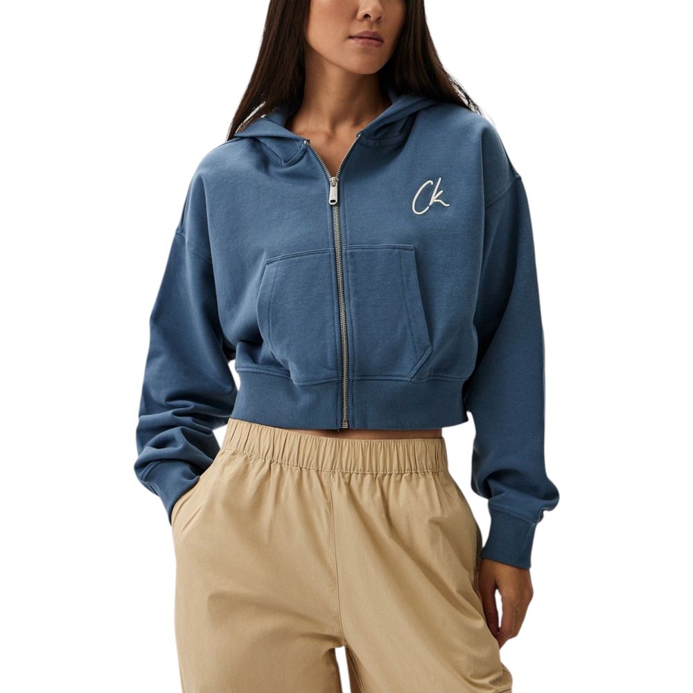Calvin Klein Jeans Light Blue Cotton Hoody