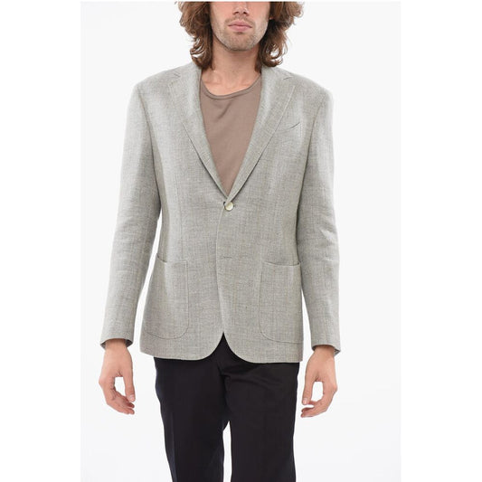 Corneliani Single-breasted GATE Linen Blend Blazer