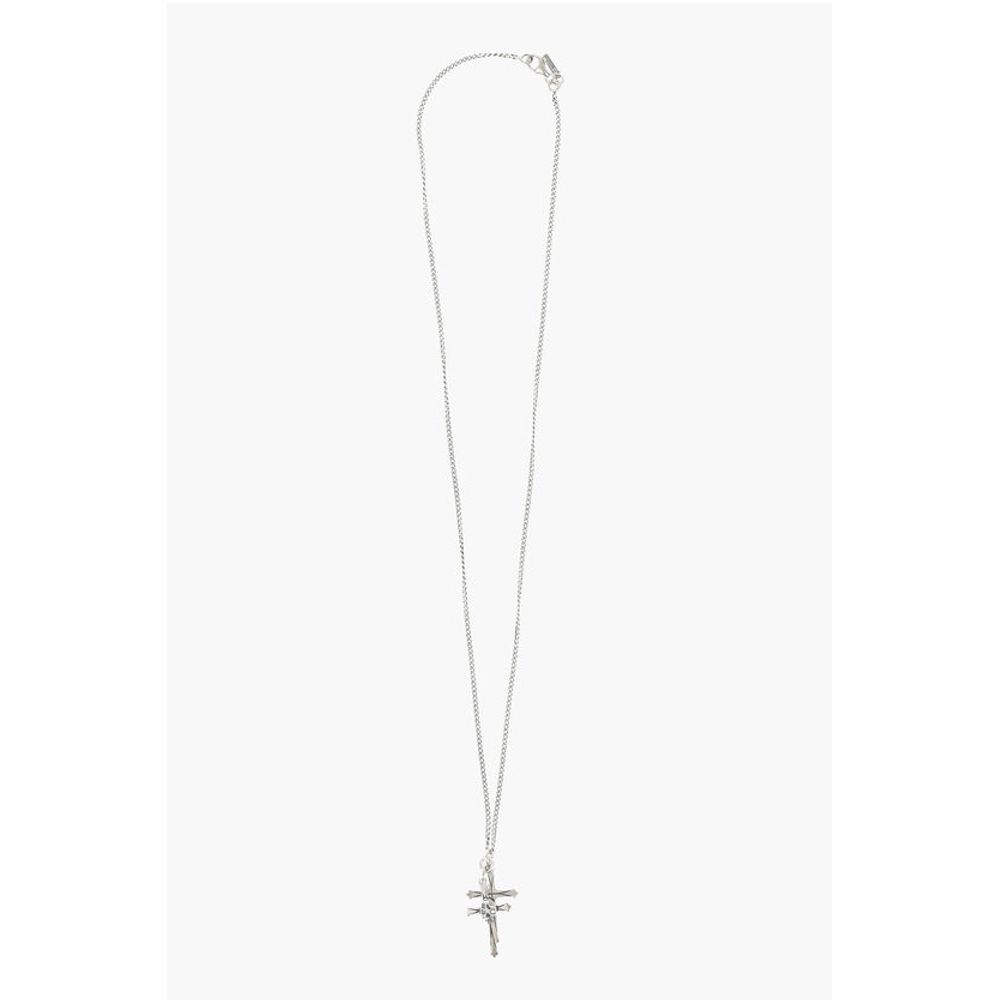 Emanuele Bicocchi Chain Silver Maxi Necklace With Pendant