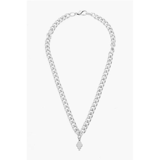 Marcelo Burlon Silver-Tone Effect Chain Necklace with Pendant