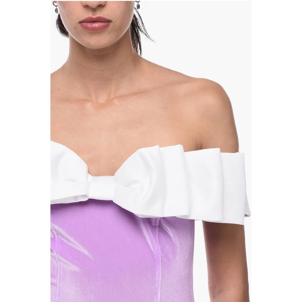 Adriana Hot Couture Bodycon Chenille Mini Dress with Maxi Bow