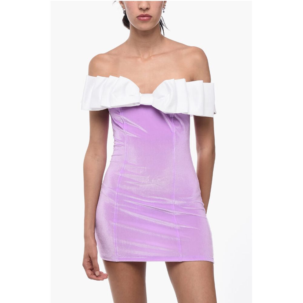 Adriana Hot Couture Bodycon Chenille Mini Dress with Maxi Bow