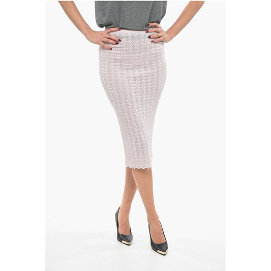 Alessandra Rich Herringbone Lurex Pencil Skirt