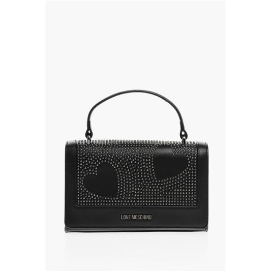Moschino LOVE Faux Leather Embellished Studs Hand Bag with Chain