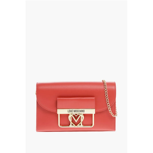 Moschino LOVE Faux Leather Crossbody Bag with Golden Details