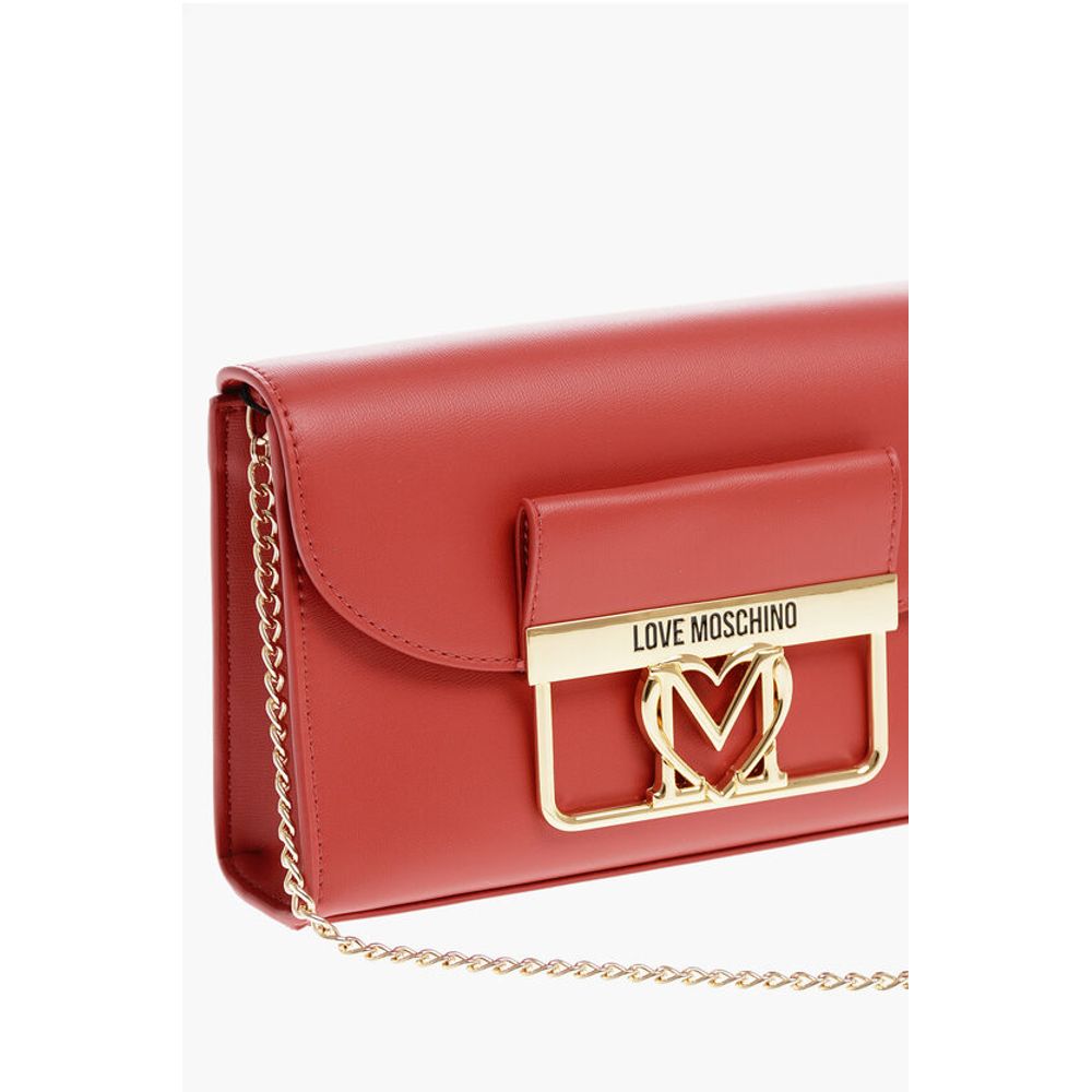 Moschino LOVE Faux Leather Crossbody Bag with Golden Details