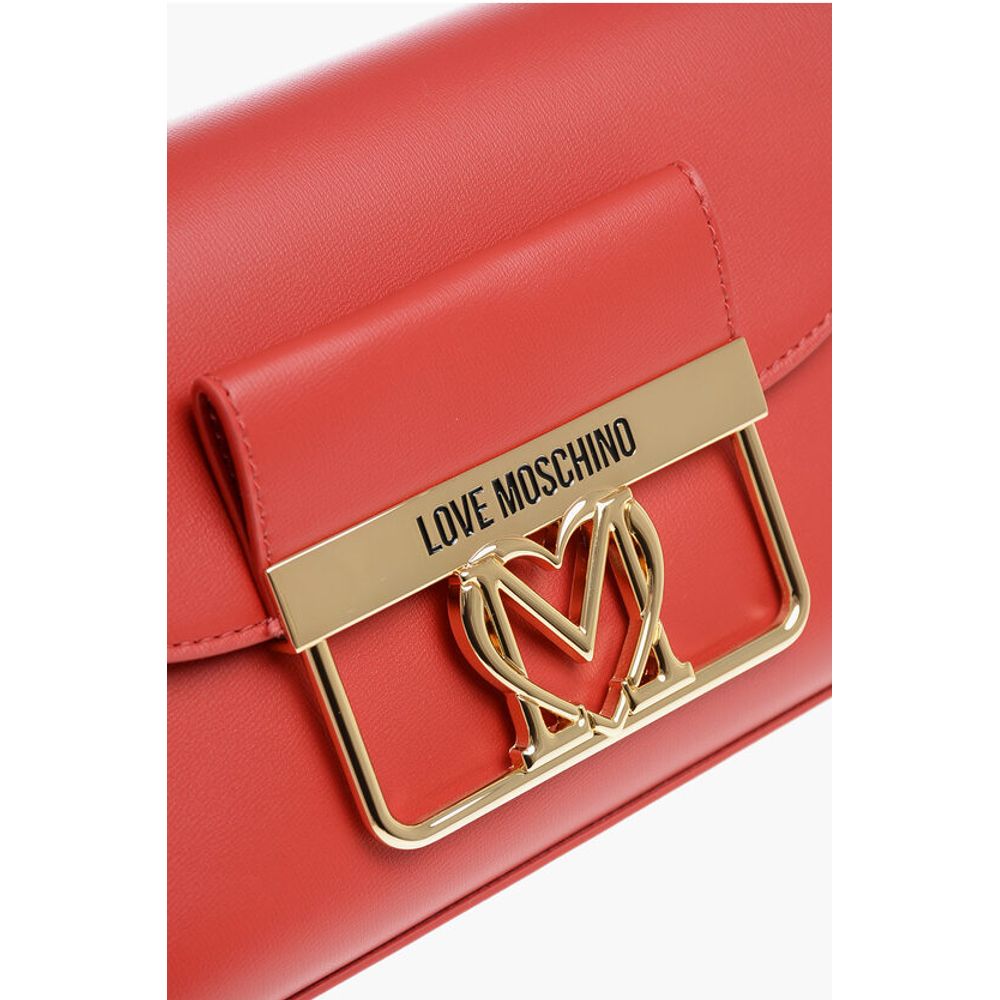 Moschino LOVE Faux Leather Crossbody Bag with Golden Details
