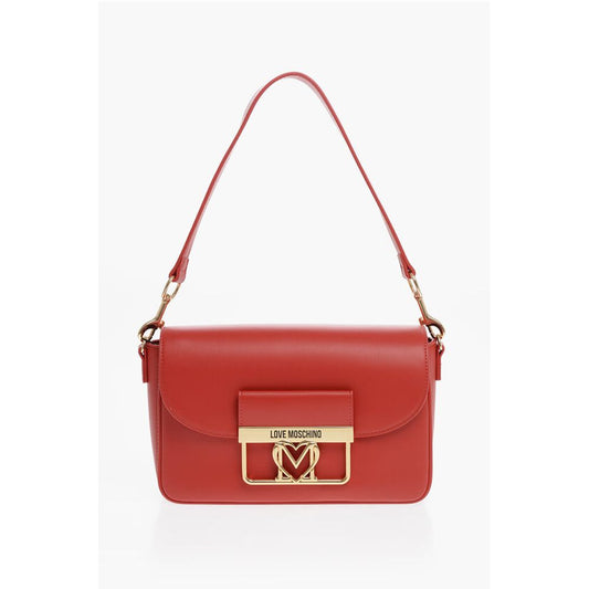 Moschino LOVE Faux Leather Bag with Golden Details and Removable Shou