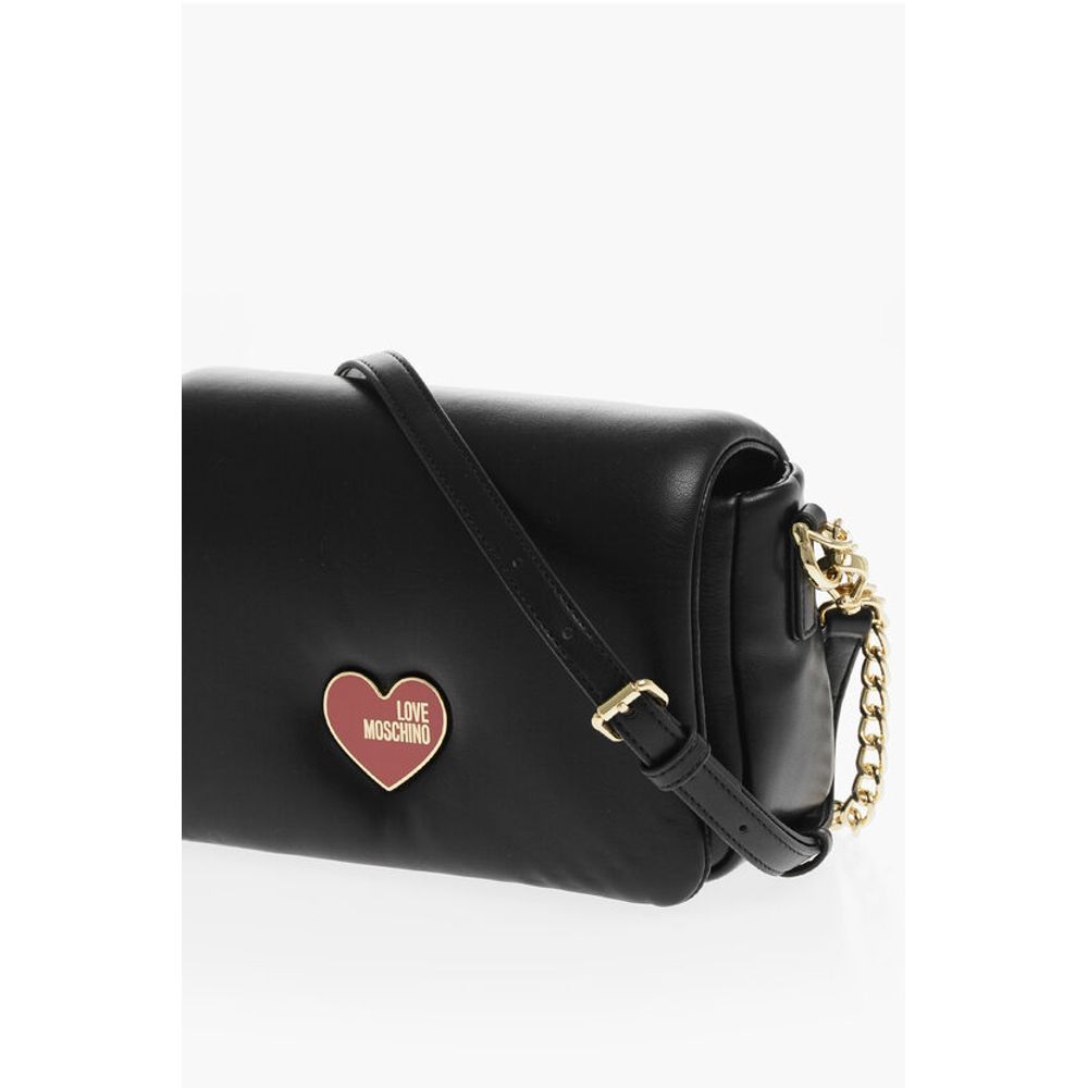 Moschino LOVE Faux Leather Crossbody Bag with Golden Chain