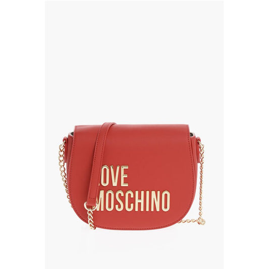 Moschino LOVE Faux Leather Crossbody Bag with Golden Details