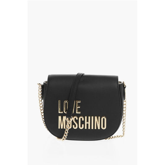Moschino LOVE Faux Leather Crossbody Bag with Golden Details