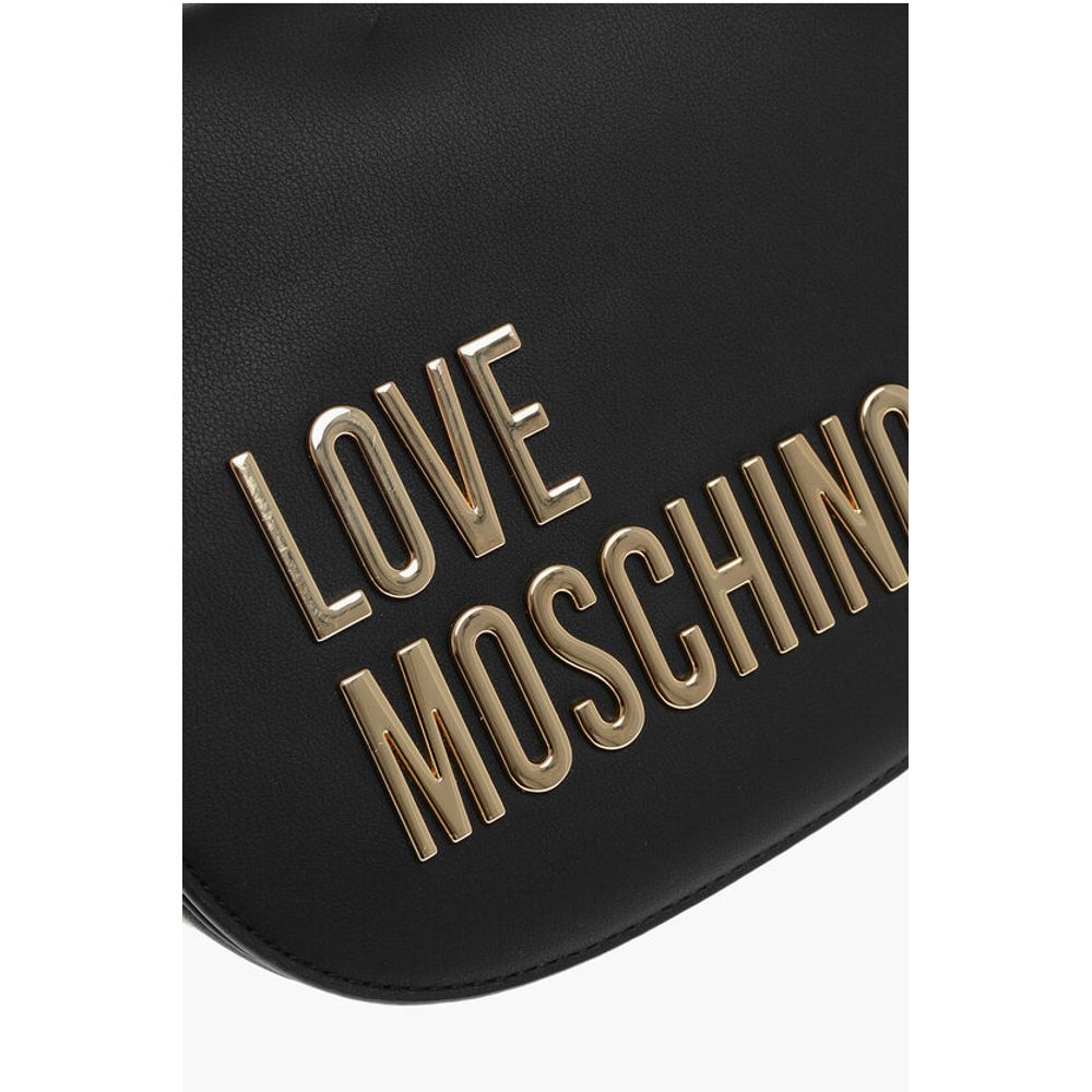 Moschino LOVE Faux Leather Crossbody Bag with Golden Details
