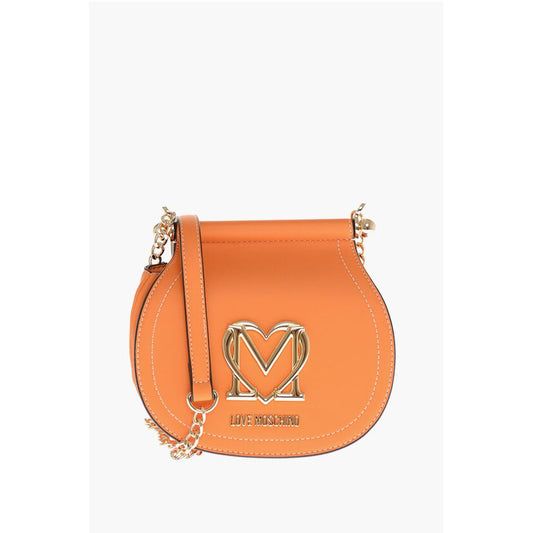 Moschino LOVE Faux Leather Bag with Chain Shoulder Strap and Golden L