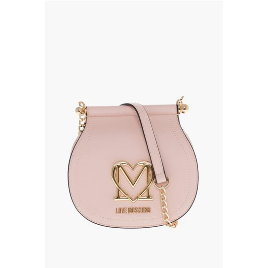 Moschino LOVE Faux Leather Bag with Chain Shoulder Strap and Golden L