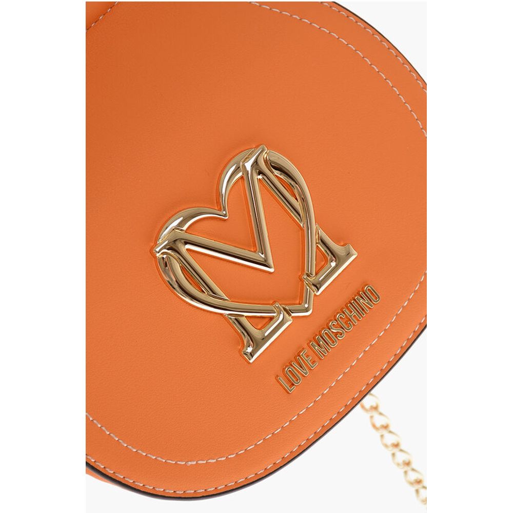 Moschino LOVE Faux Leather Bag with Chain Shoulder Strap and Golden L